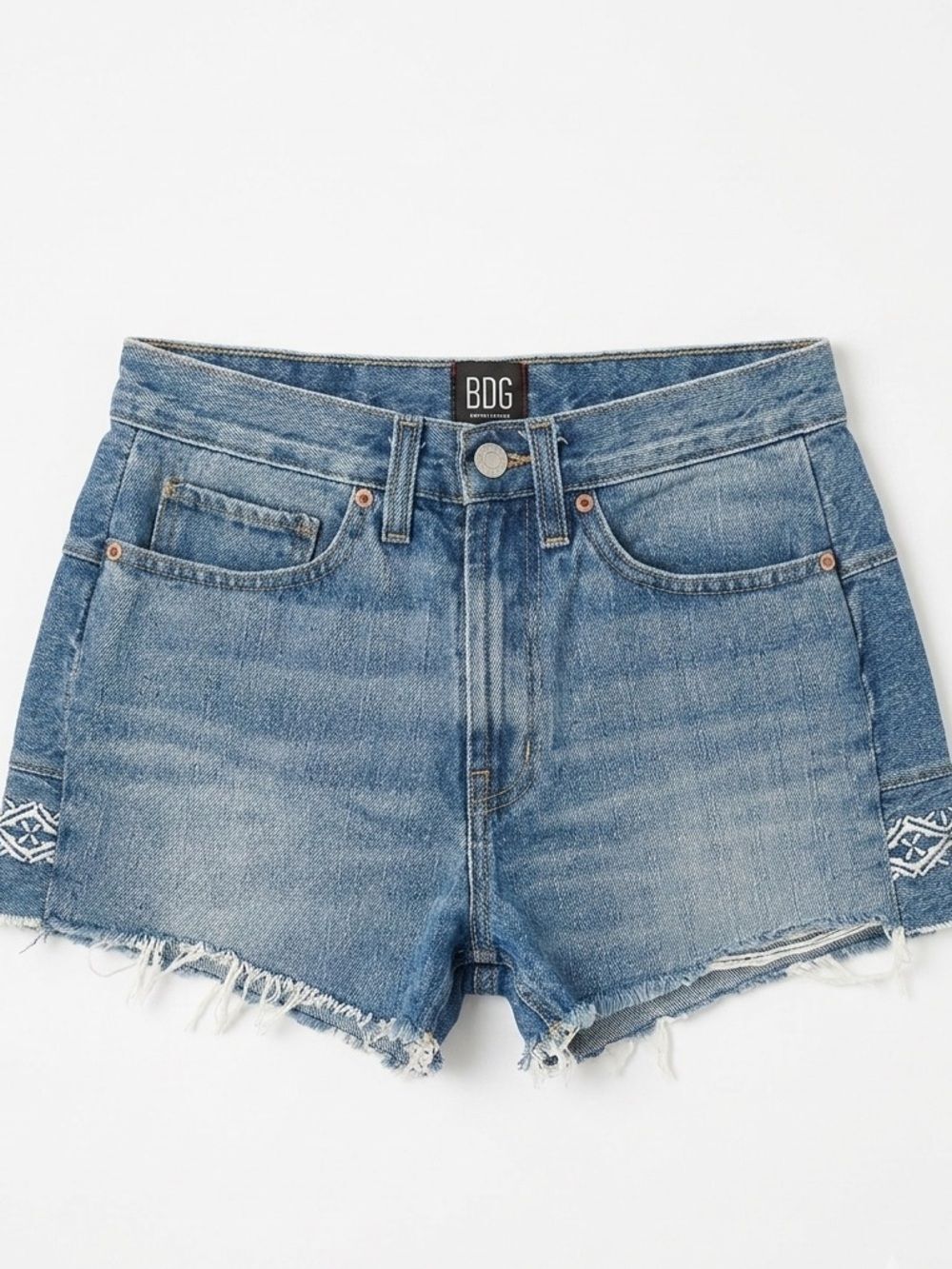 Urban Outfitters BDG Girlfriend High Rise Embroidered Denim Shorts Size 27